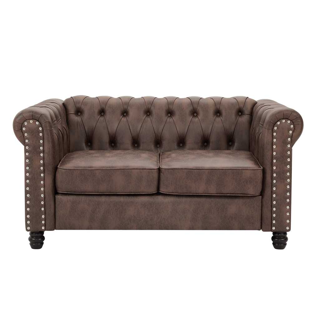 Chesterfield Sofa Set 3 teilig in Braun - Möbelmeister M&M