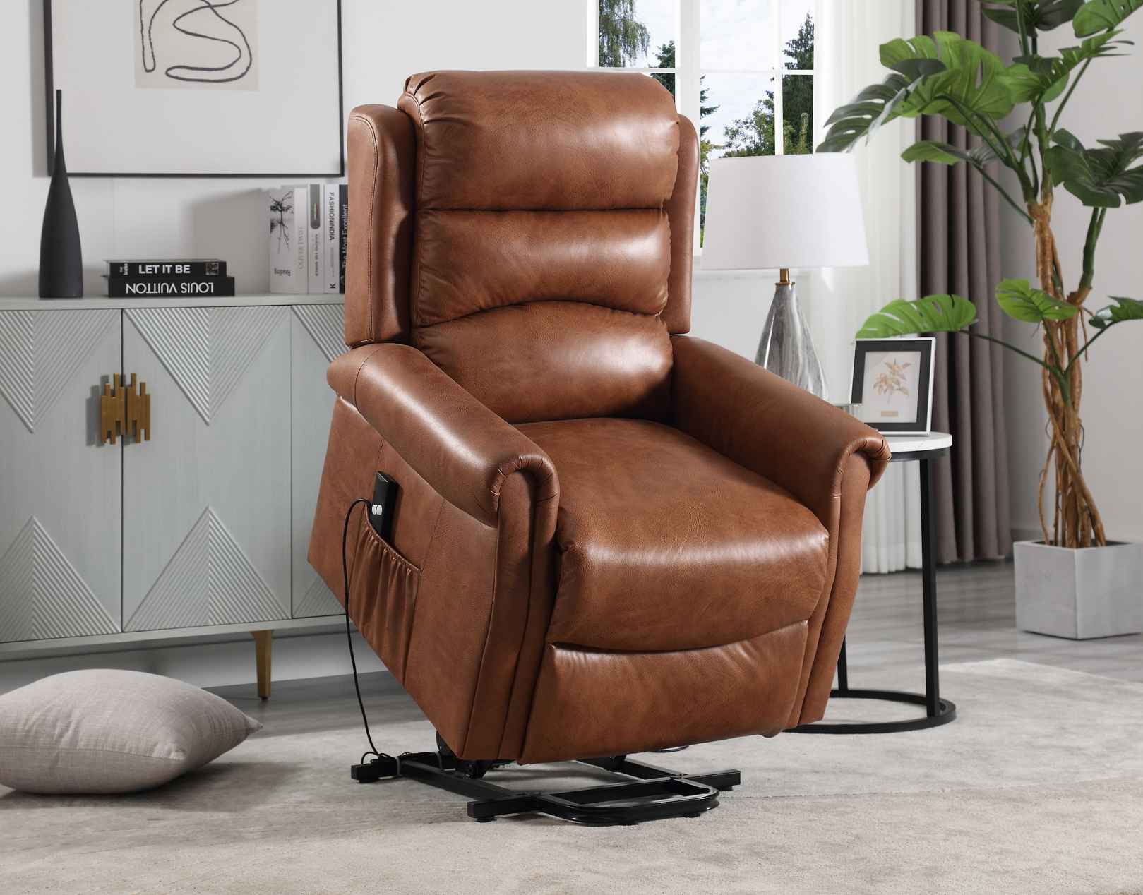 Exklusiver Chesterfield Relax Sessel mit Schlaffunktion – Eleganter Ledersessel in Braun - Möbelmeister M&M