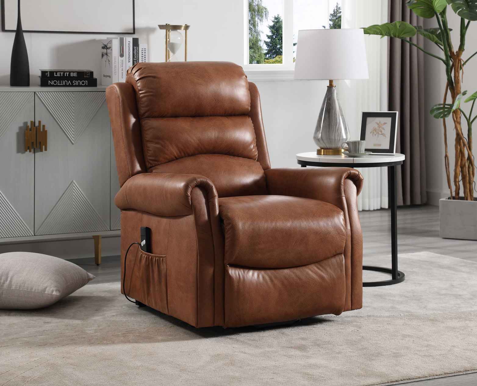 Exklusiver Chesterfield Relax Sessel mit Schlaffunktion – Eleganter Ledersessel in Braun - Möbelmeister M&M