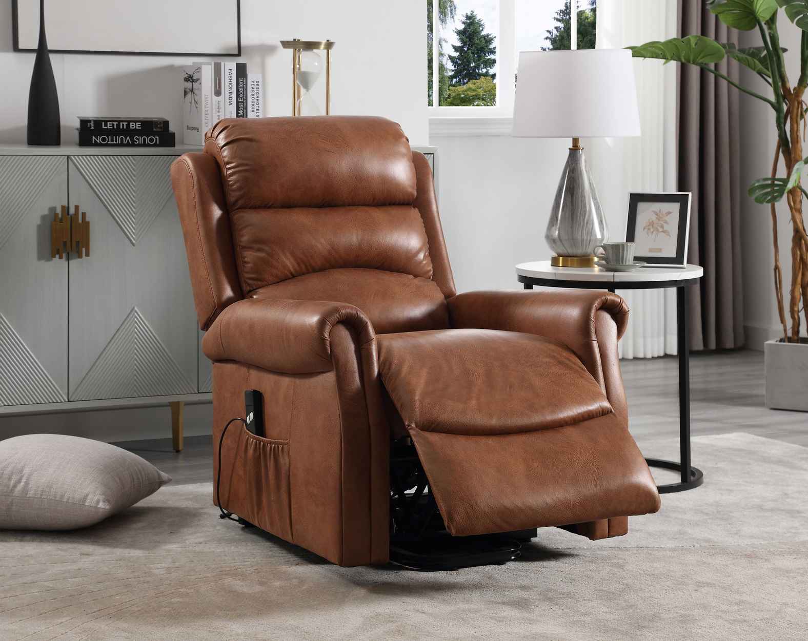 Exklusiver Chesterfield Relax Sessel mit Schlaffunktion – Eleganter Ledersessel in Braun - Möbelmeister M&M