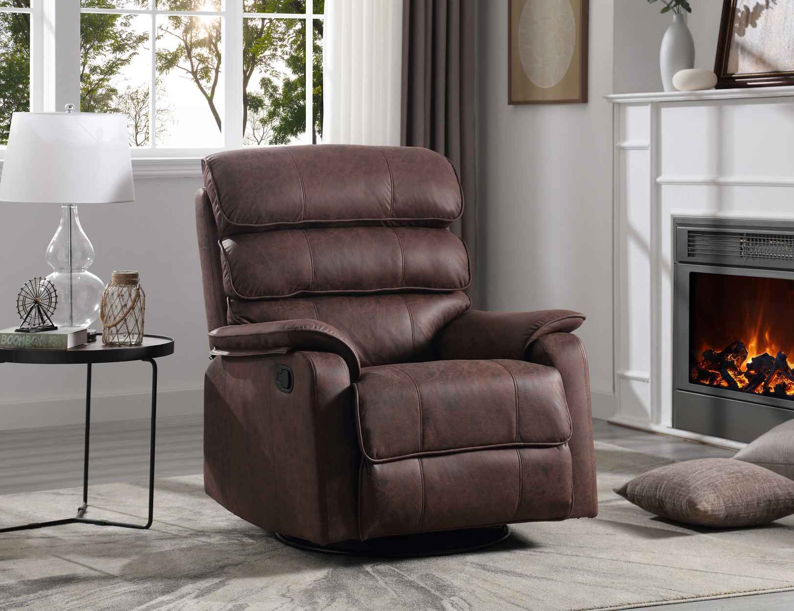 Relax Sessel mit Schlaffunktion und Chesterfield-Design, Braun - Möbelmeister M&M