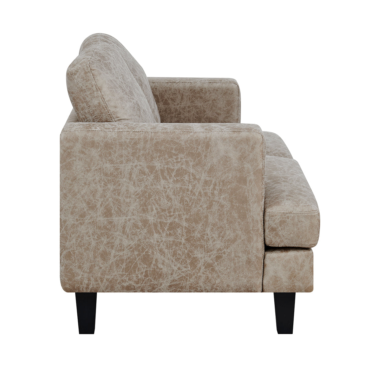 Luxuriöses 3-teiliges 6-Sitzer Sofa-Set in dunkelbraunem Braun und Beige mit Kunstleder: Sofa, Loveseat und Sessel im modernen Design.