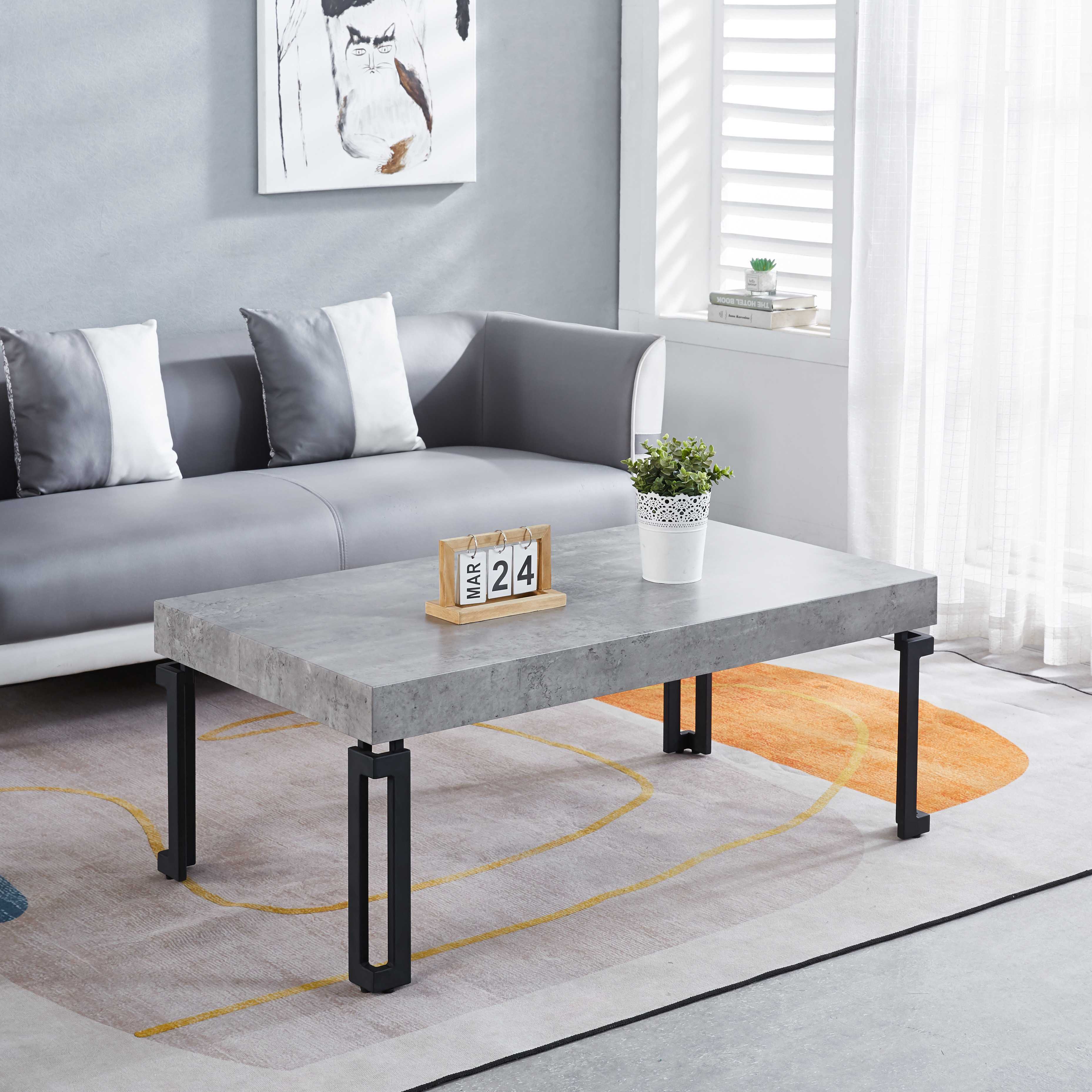 Moderner Couchtisch aus Marmor, Metall und Holz – 110x60x42.5cm - Möbelmeister M&M