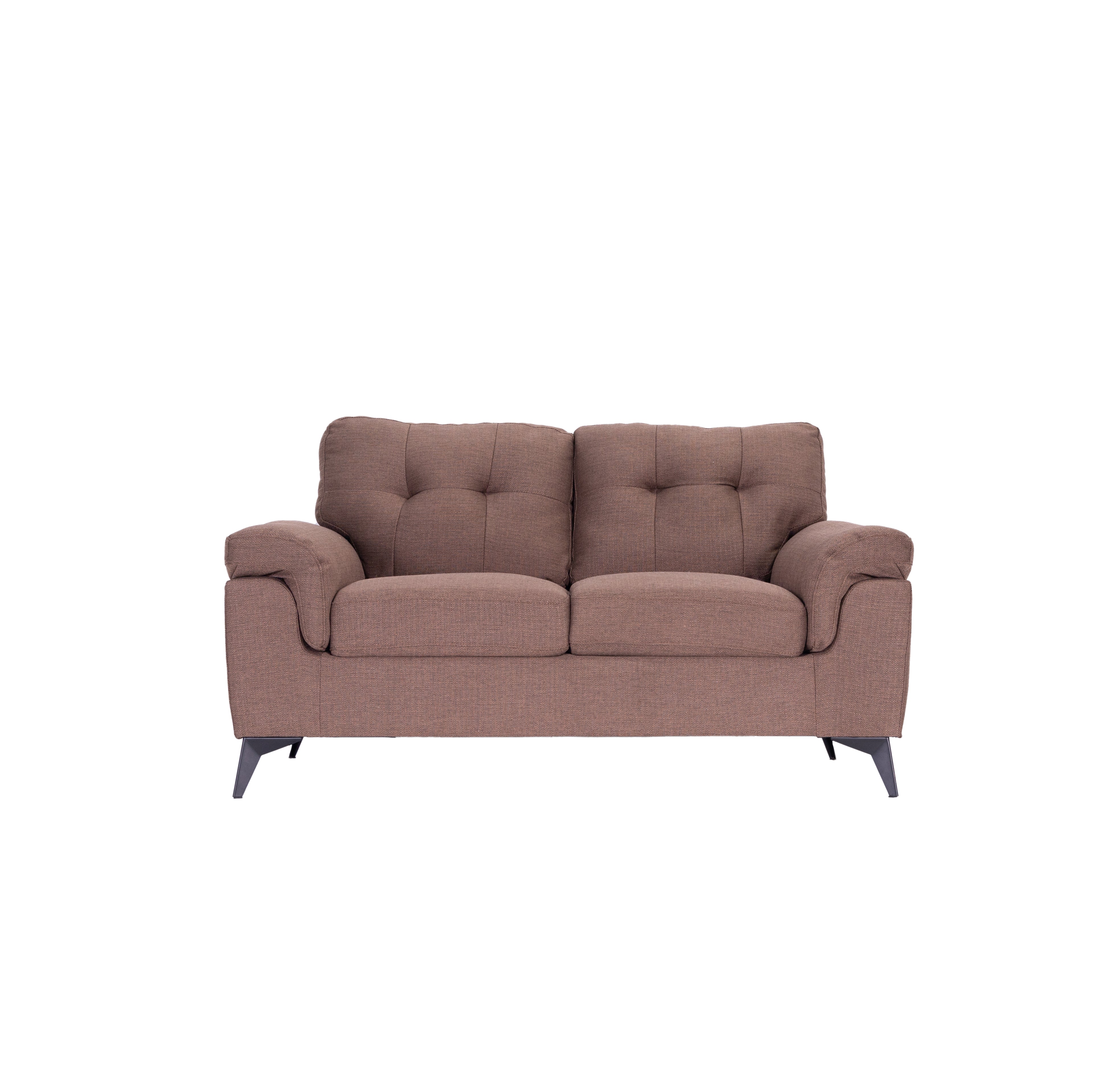 Modernes 3er-Sofa-Set in Grau und Weiß aus weichem Stoff mit Steppung und konischen Beinen, erhältlich als 3-Teiler und 6-Sitzer.”