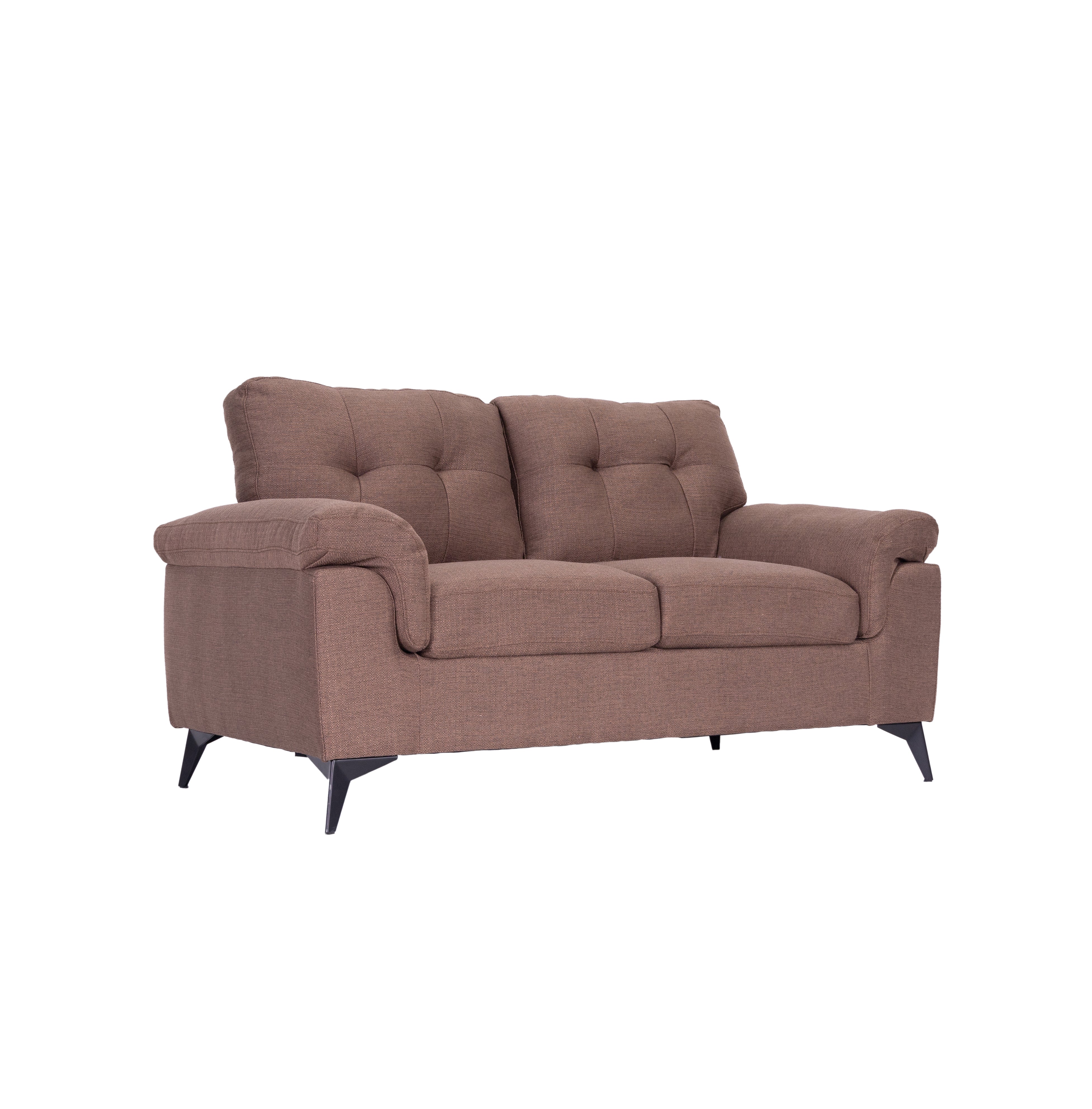 Modernes 3er-Sofa-Set in Grau und Weiß aus weichem Stoff mit Steppung und konischen Beinen, erhältlich als 3-Teiler und 6-Sitzer.”