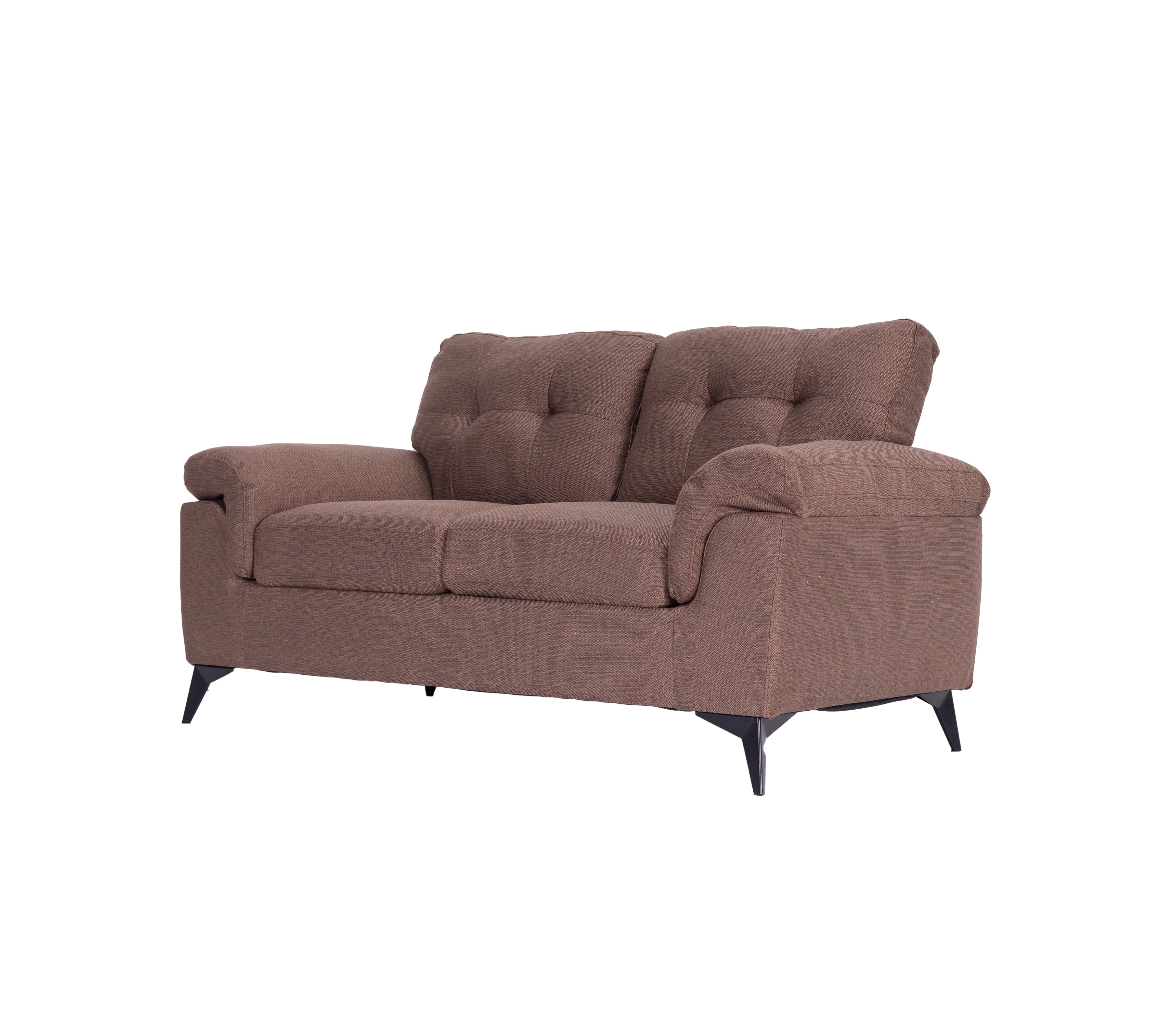 Modernes 3er-Sofa-Set in Grau und Weiß aus weichem Stoff mit Steppung und konischen Beinen, erhältlich als 3-Teiler und 6-Sitzer.”