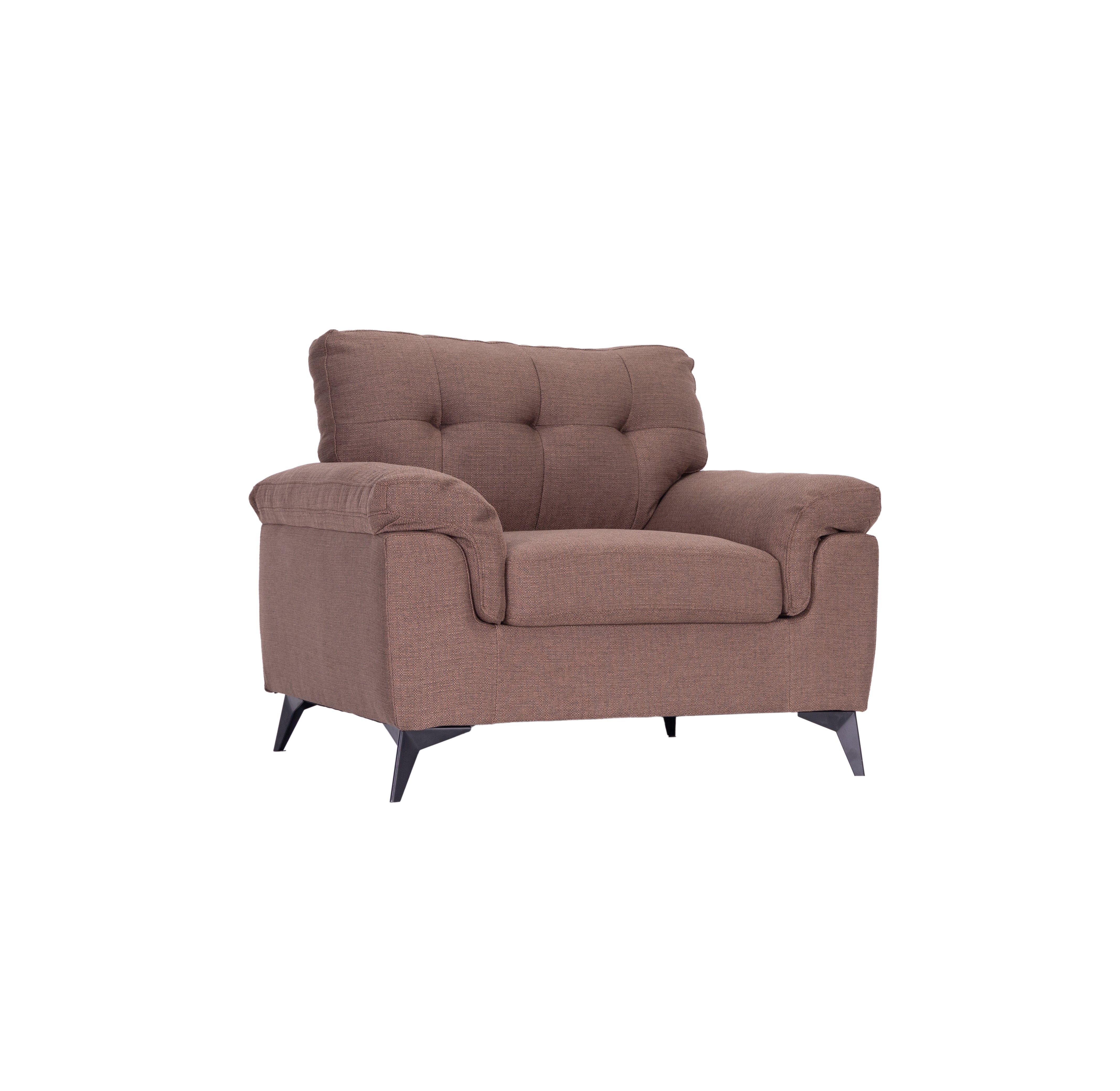 Modernes 3er-Sofa-Set in Grau und Weiß aus weichem Stoff mit Steppung und konischen Beinen, erhältlich als 3-Teiler und 6-Sitzer.”