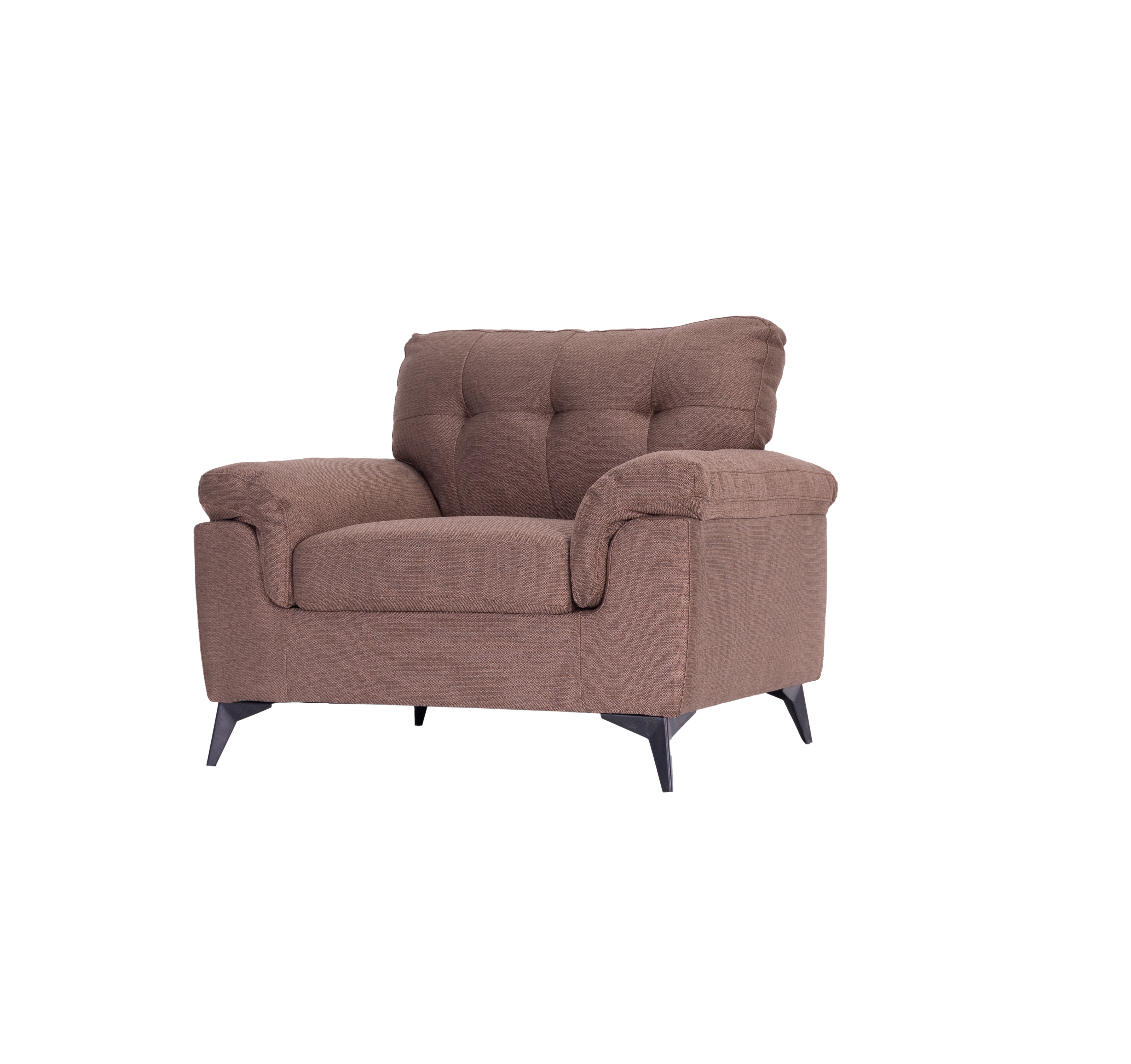 Modernes 3er-Sofa-Set in Grau und Weiß aus weichem Stoff mit Steppung und konischen Beinen, erhältlich als 3-Teiler und 6-Sitzer.”