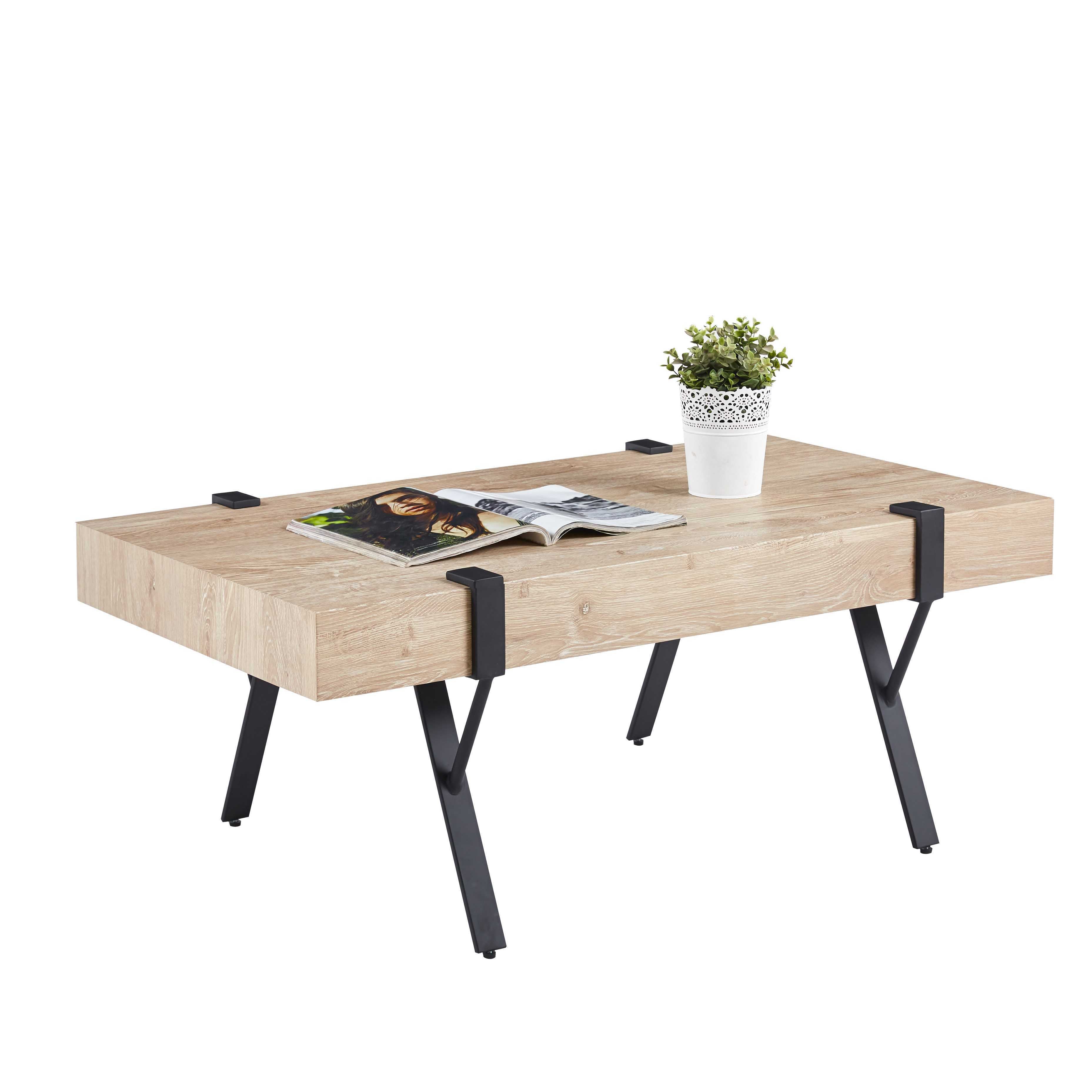 Moderner Couchtisch aus Marmor, Metall und Holz – 110x60x43cm - Möbelmeister M&M