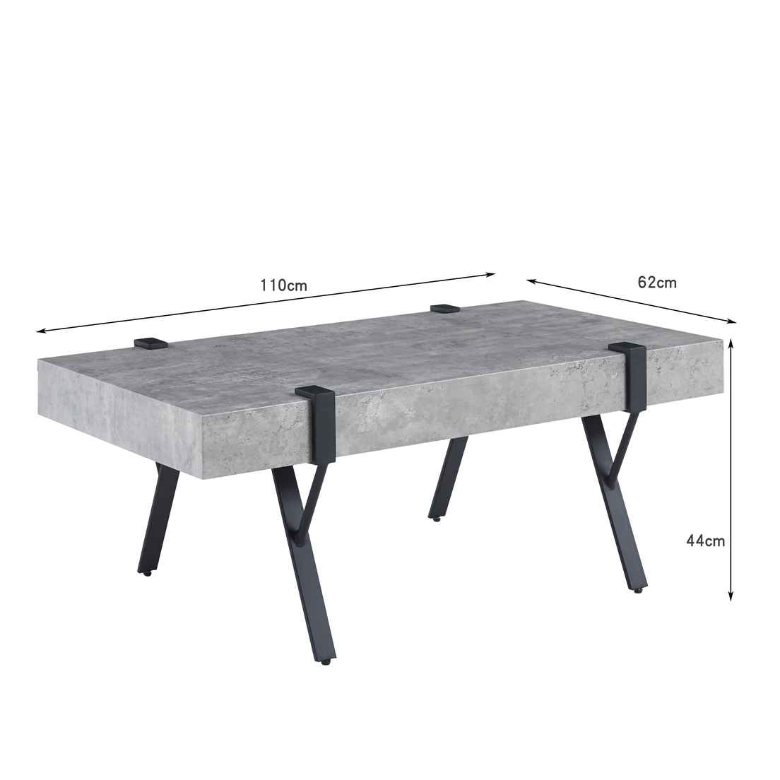 Moderner Couchtisch aus Marmor, Metall und Holz – 110x60x43cm - Möbelmeister M&M