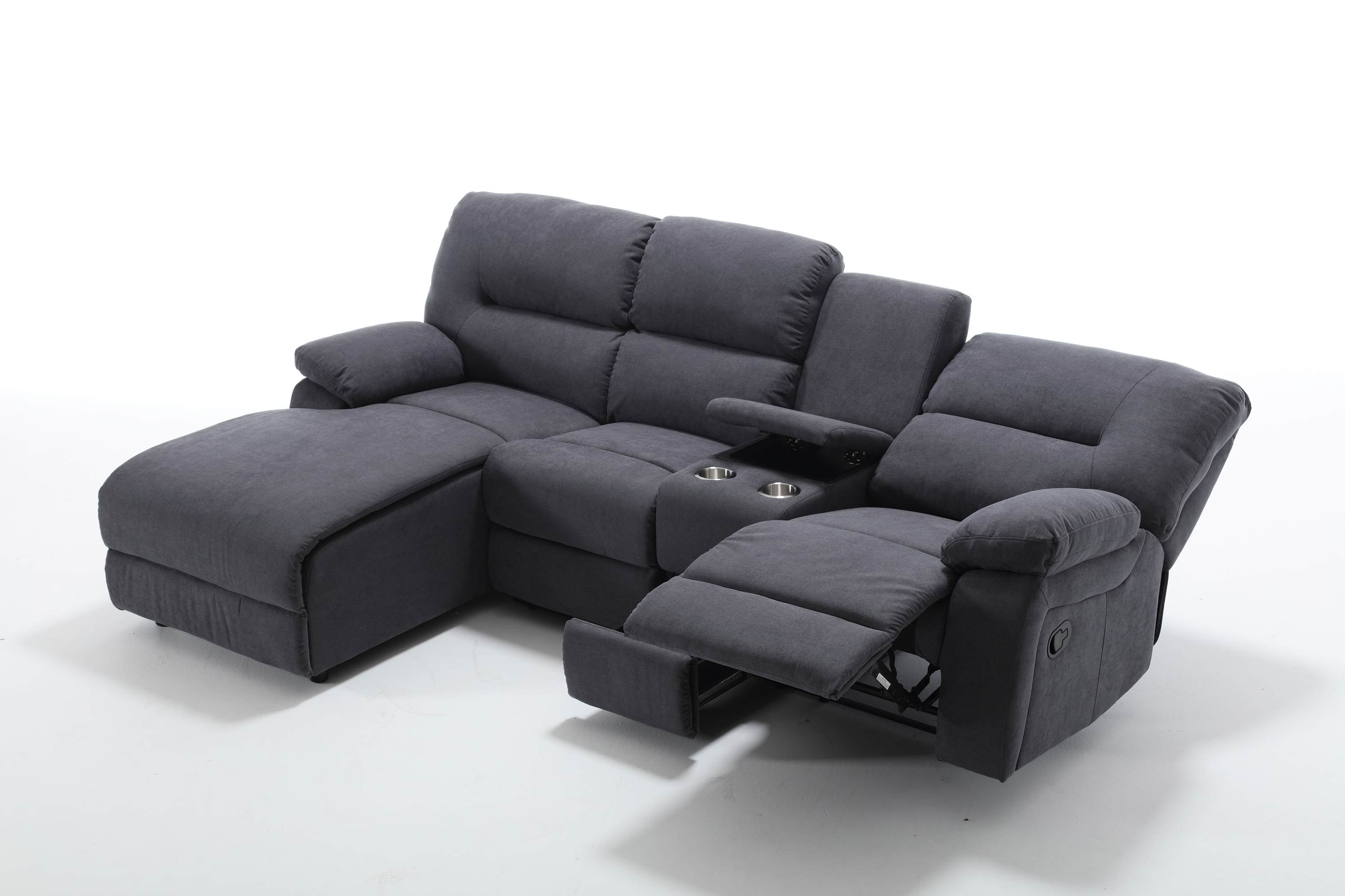 Moderne Ecksofa Couch mit Chaiselongue in Dunkel-Blau | Komfort und Stil für Ihr Wohnzimmer - Möbelmeister M&M