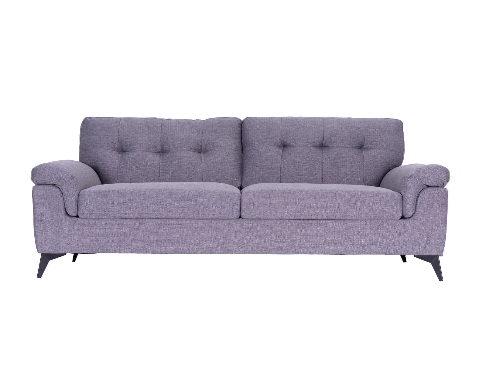 Modernes 3er-Sofa-Set in Grau aus Weichem Stoff | Steppung und Konische Beine - Möbelmeister M&M