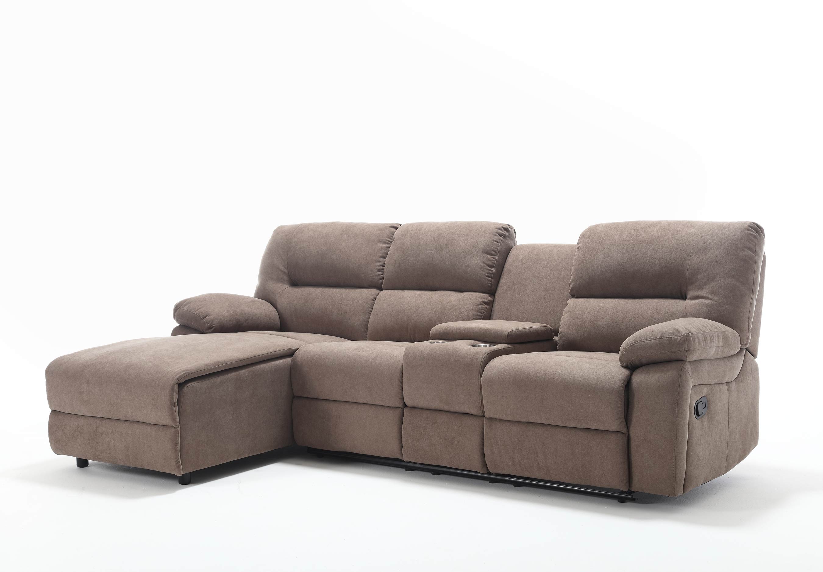 Moderne Ecksofa Couch mit Chaiselongue in Braun - Möbelmeister M&M