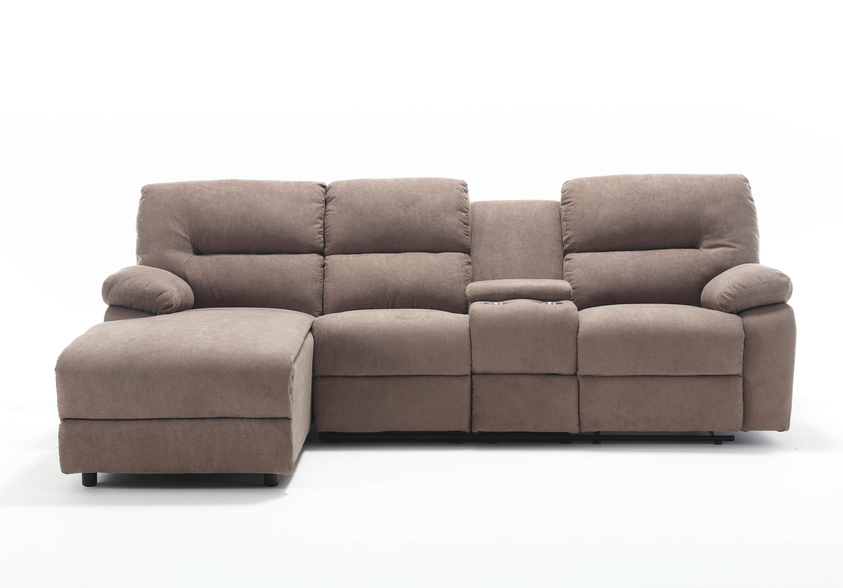 Moderne Ecksofa Couch mit Chaiselongue in Braun - Möbelmeister M&M