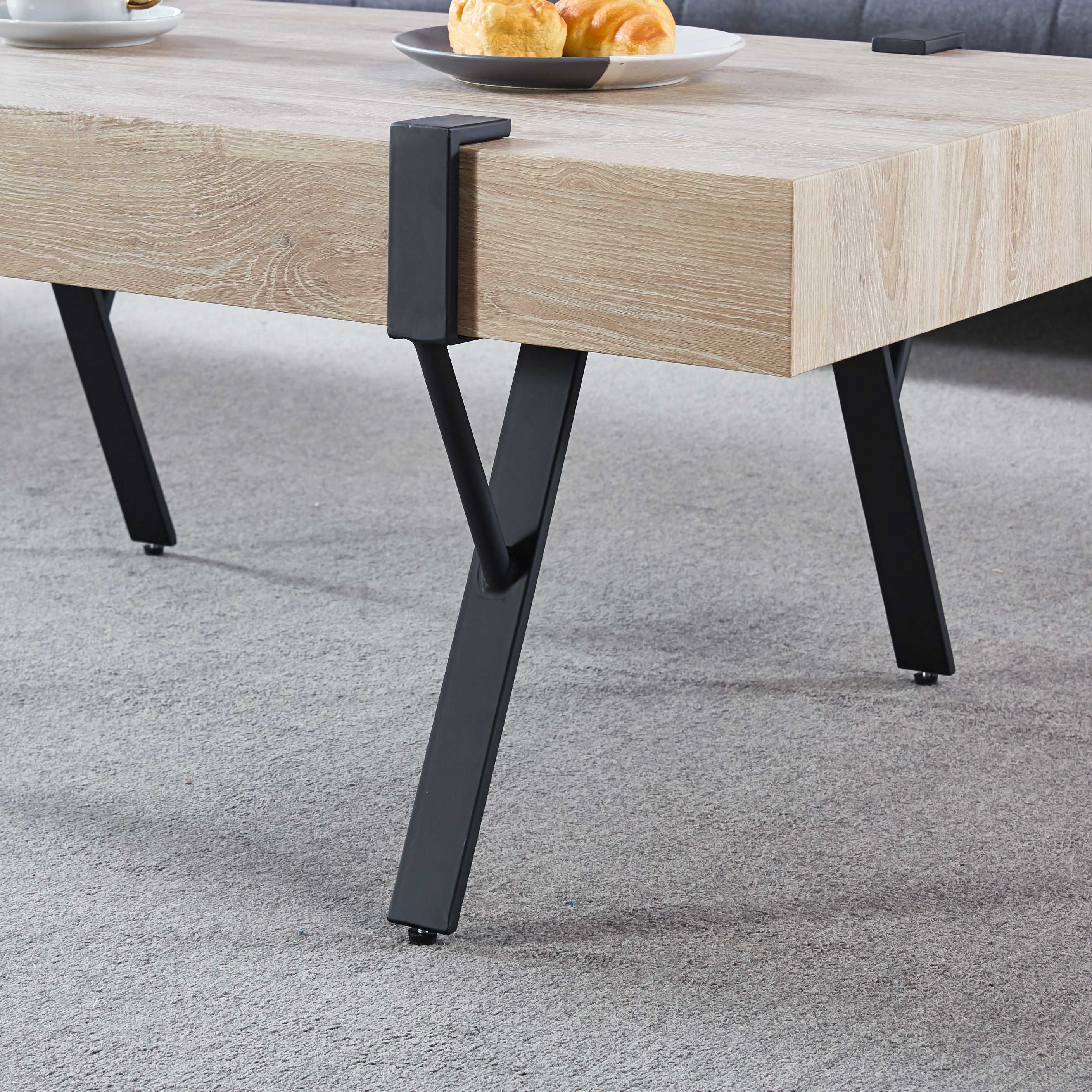 Moderner Couchtisch aus Marmor, Metall und Holz – 110x60x43cm - Möbelmeister M&M