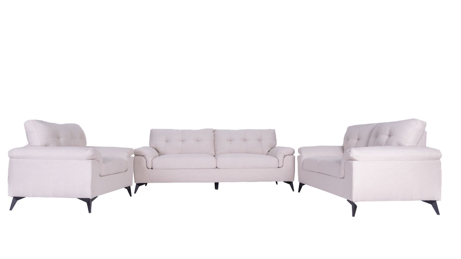 3-teiliges Chesterfield Sofa Set in Weiß - Möbelmeister M&M