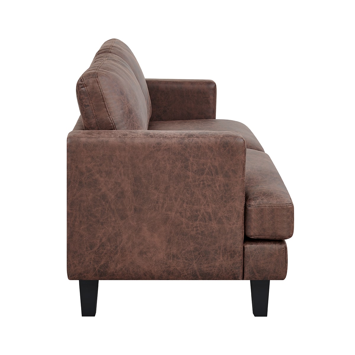 Luxuriöses 3-teiliges 6-Sitzer Sofa-Set in dunkelbraunem Braun und Beige mit Kunstleder: Sofa, Loveseat und Sessel im modernen Design.