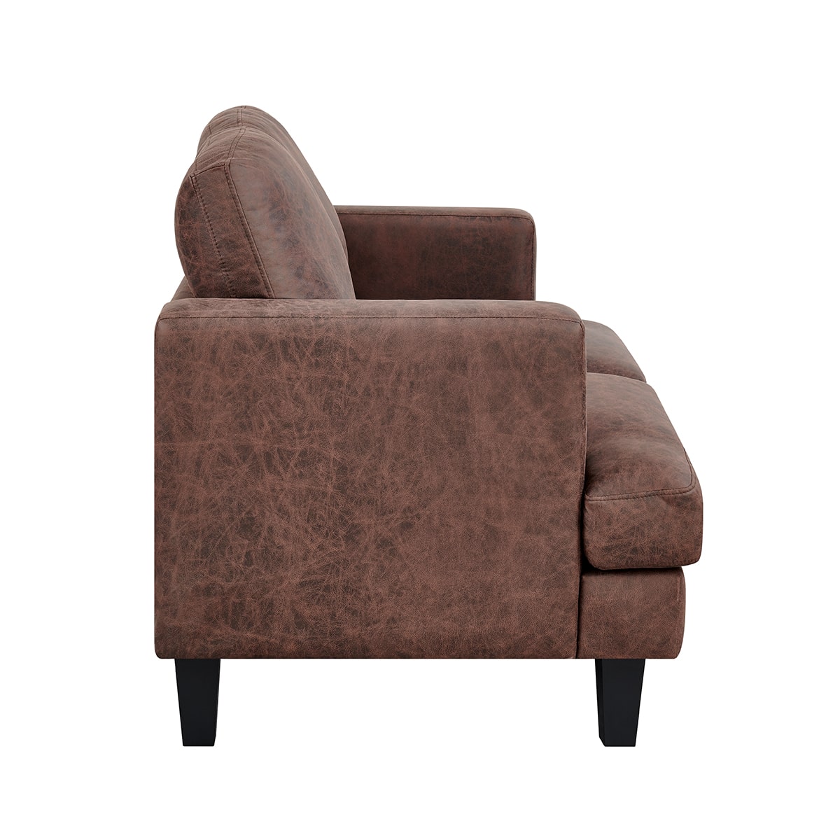 Luxuriöses 3-teiliges 6-Sitzer Sofa-Set in dunkelbraunem Braun und Beige mit Kunstleder: Sofa, Loveseat und Sessel im modernen Design.