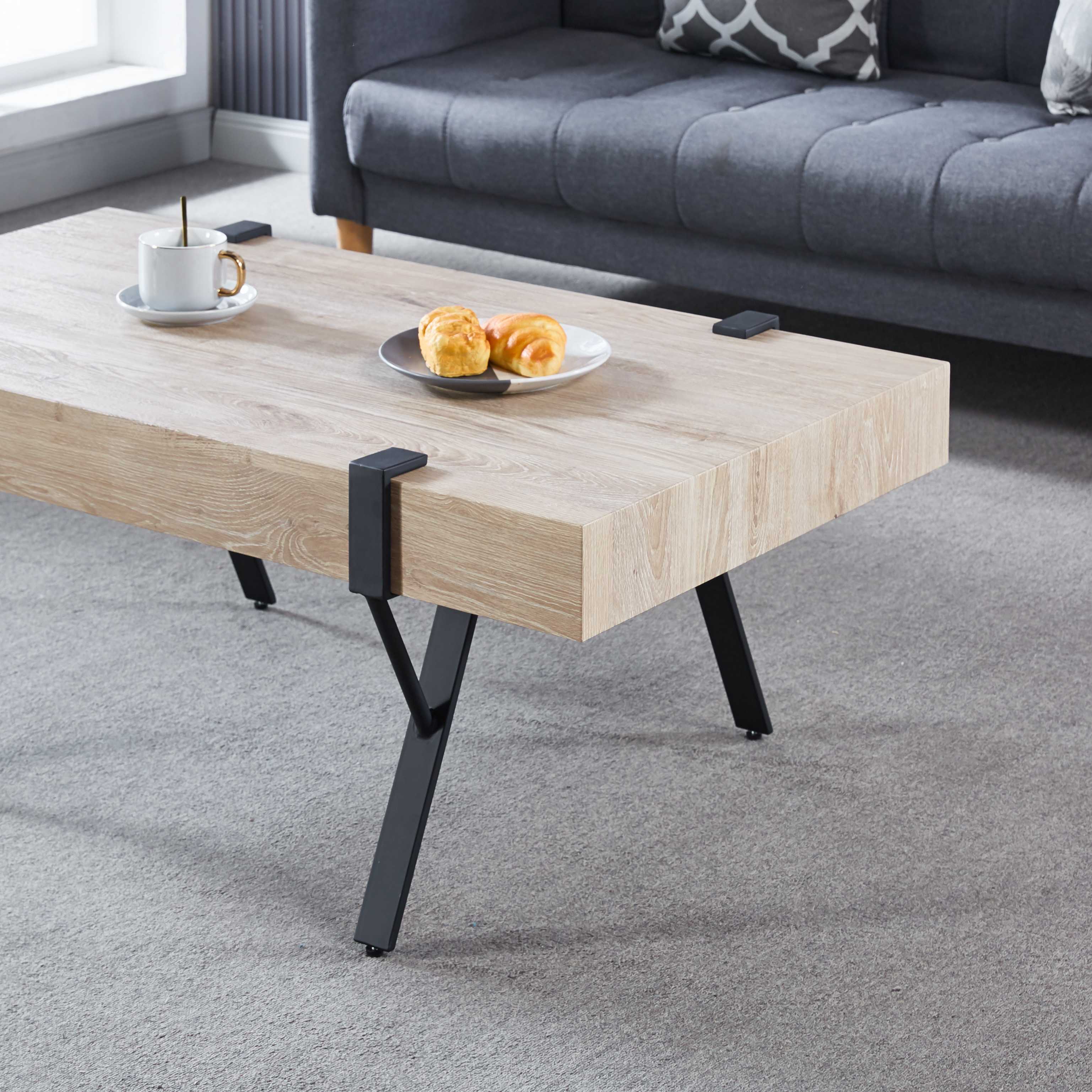 Moderner Couchtisch aus Marmor, Metall und Holz – 110x60x43cm - Möbelmeister M&M