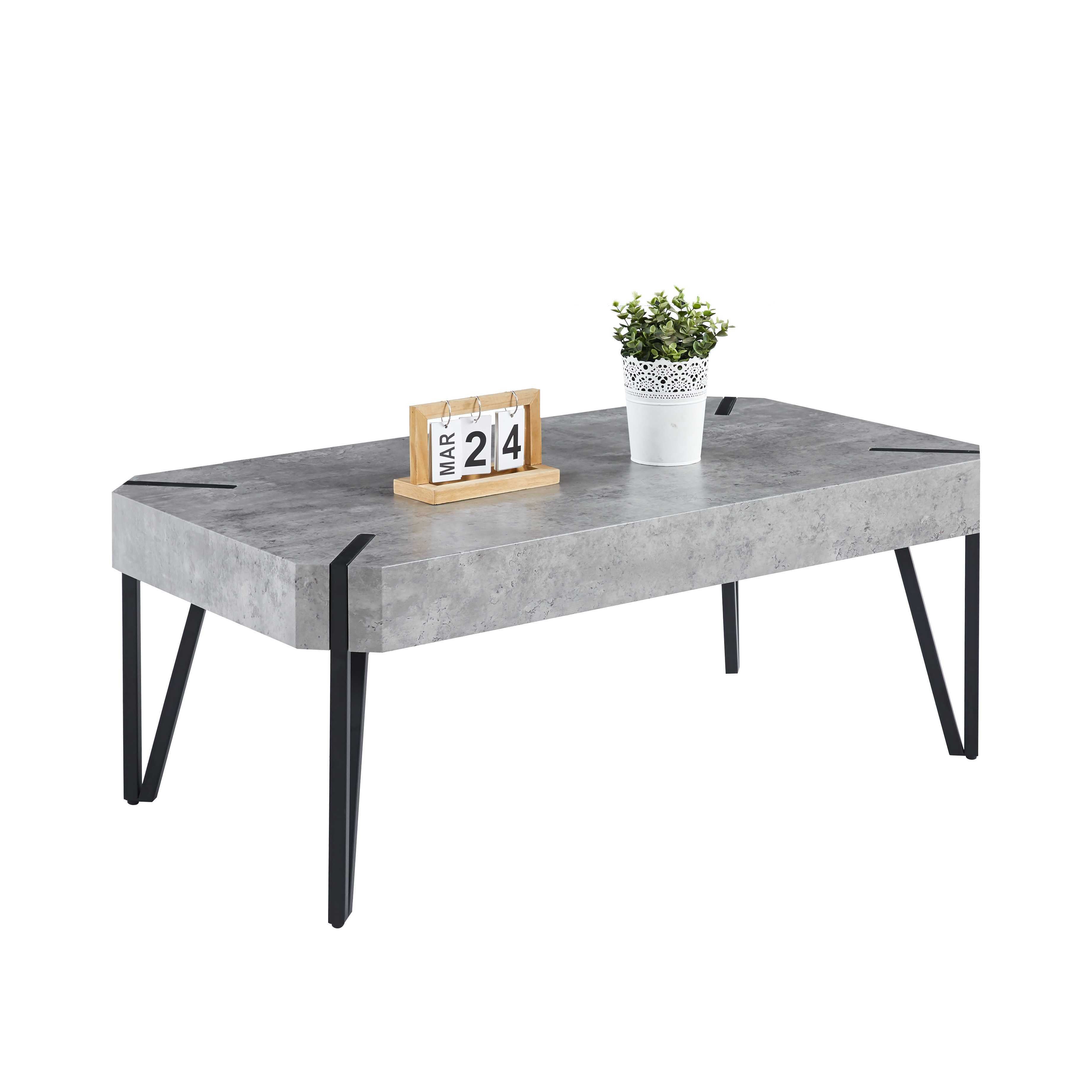 Moderner Couchtisch aus Marmor, Metall und Holzakzenten – 110x60x42cm - Möbelmeister M&M