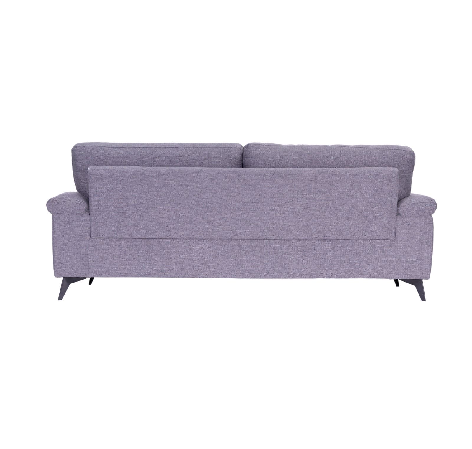 Modernes 3er-Sofa-Set in Grau aus Weichem Stoff | Steppung und Konische Beine - Möbelmeister M&M