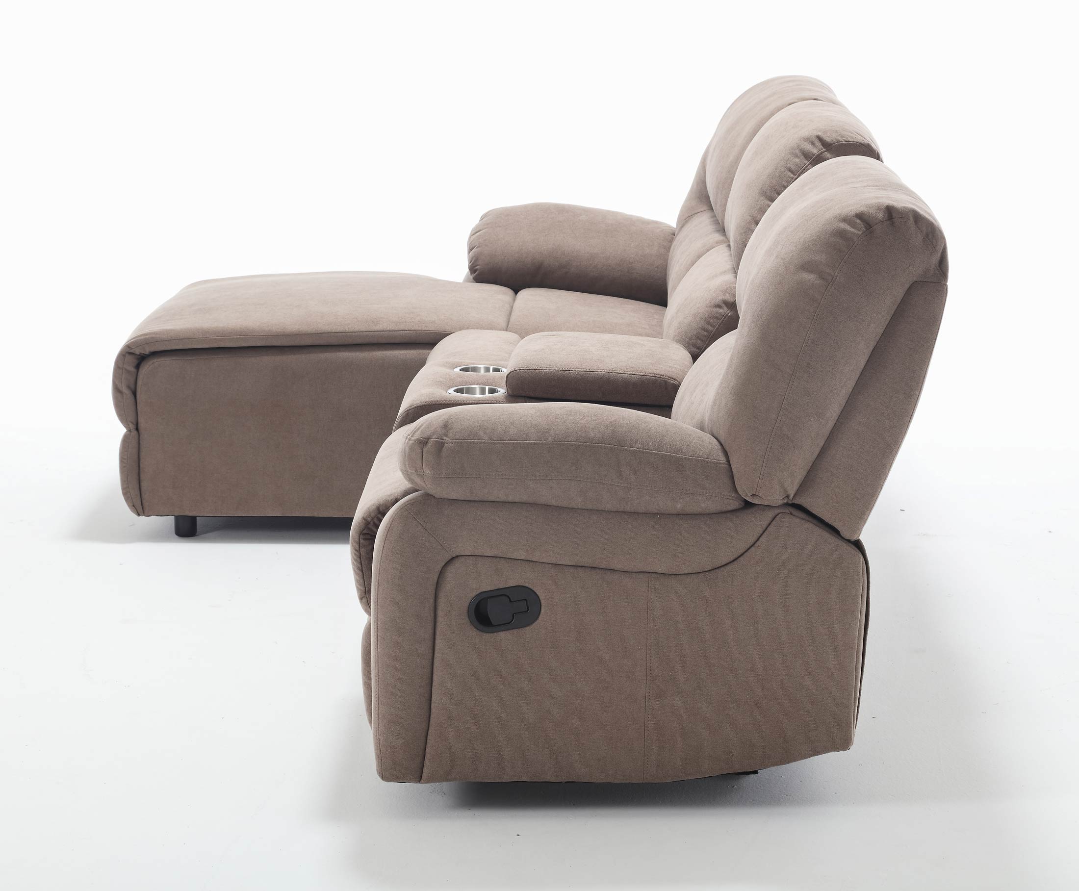 Moderne Ecksofa Couch mit Chaiselongue in Braun - Möbelmeister M&M