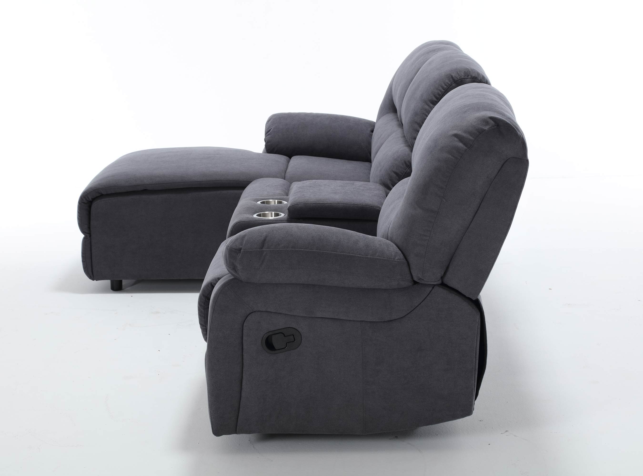 Moderne Ecksofa Couch mit Chaiselongue in Dunkel-Blau | Komfort und Stil für Ihr Wohnzimmer - Möbelmeister M&M