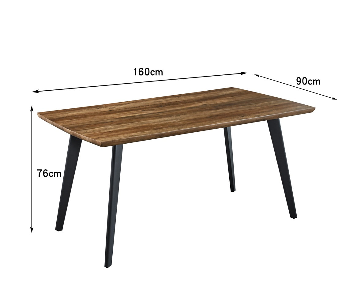 Moderner 160 cm langer Esstisch aus Holz und Metall - Rustikaler Charme - Möbelmeister M&M