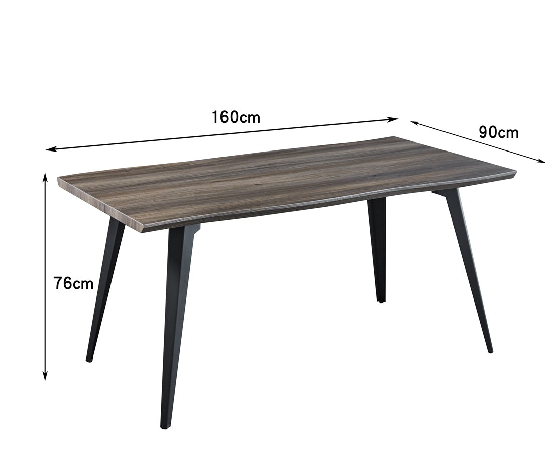 Moderner Esstisch aus Holz und Metall, 160x90x76 cm - Möbelmeister M&M