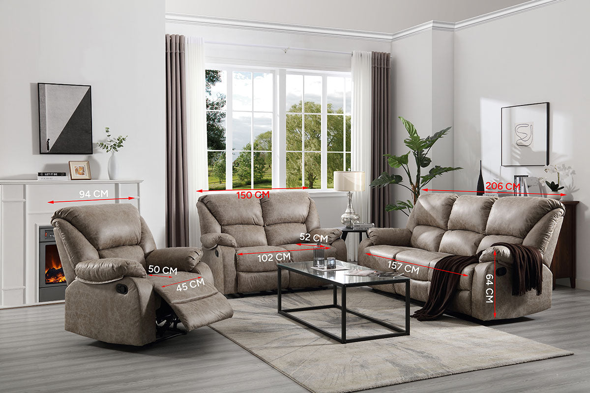 3-teiliges Ledersofa Set | Zeitgemäßer Luxus für Ihr Wohnzimmer - Möbelmeister M&M