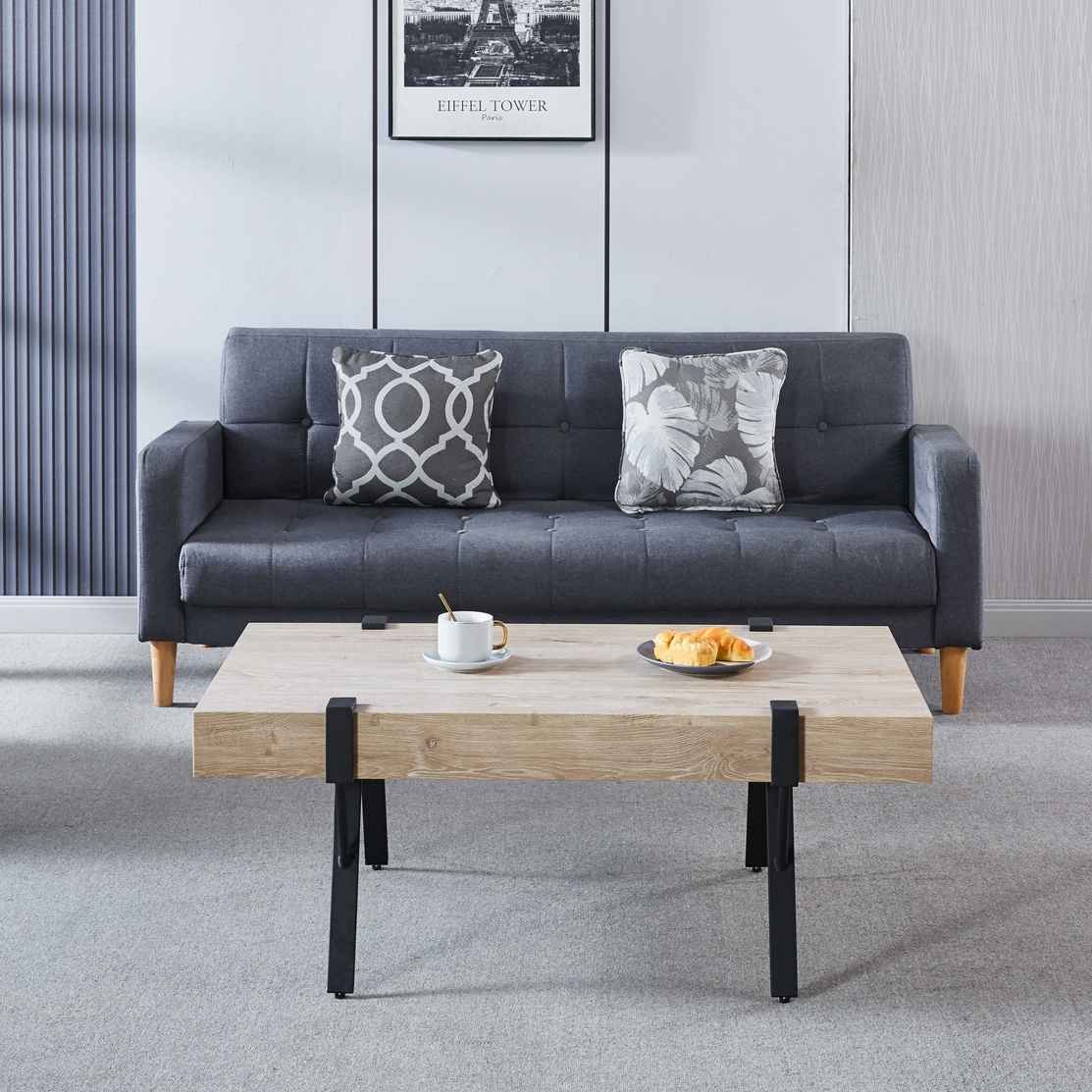 Moderner Couchtisch aus Marmor, Metall und Holz – 110x60x43cm - Möbelmeister M&M