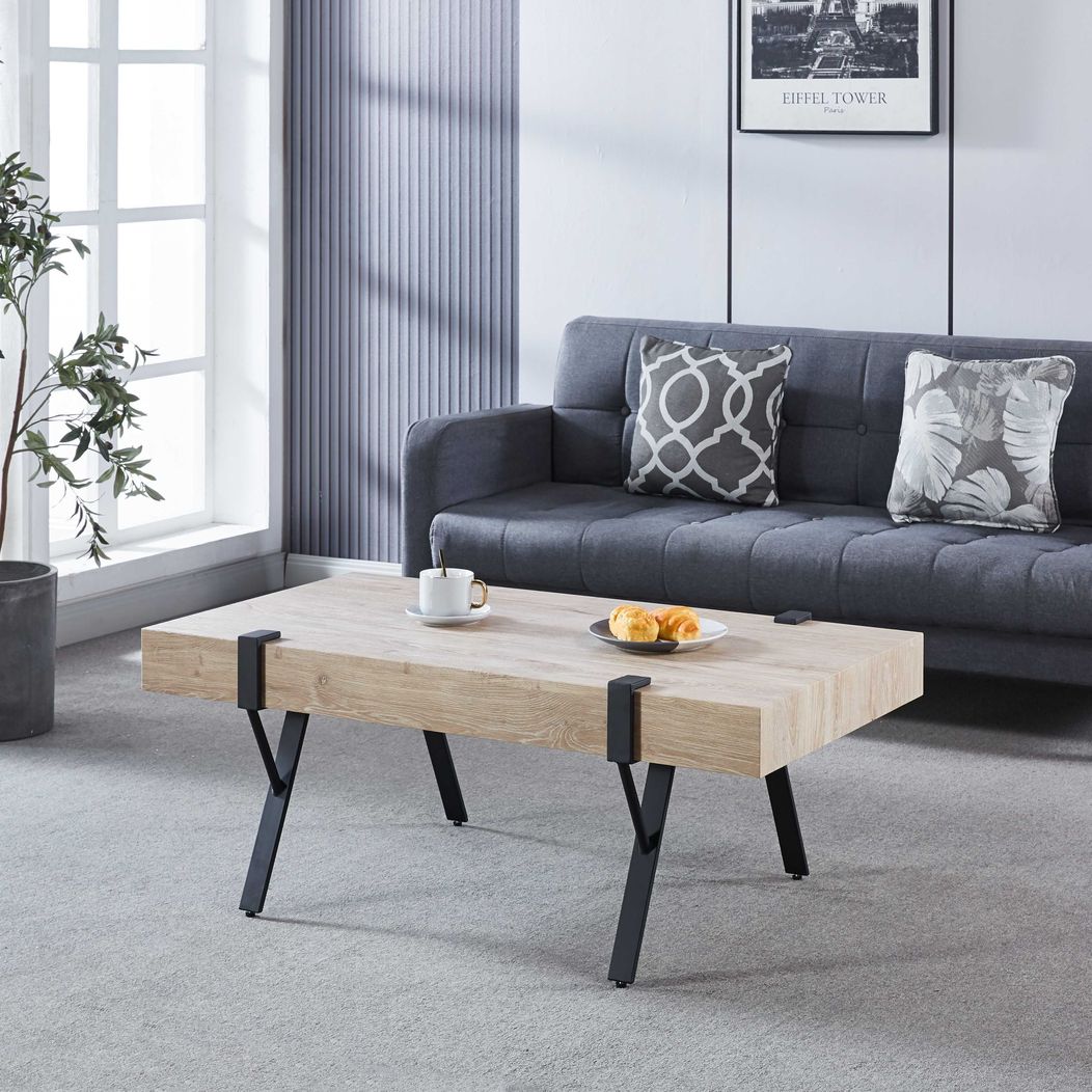 Moderner Couchtisch aus Marmor, Metall und Holz – 110x60x43cm - Möbelmeister M&M