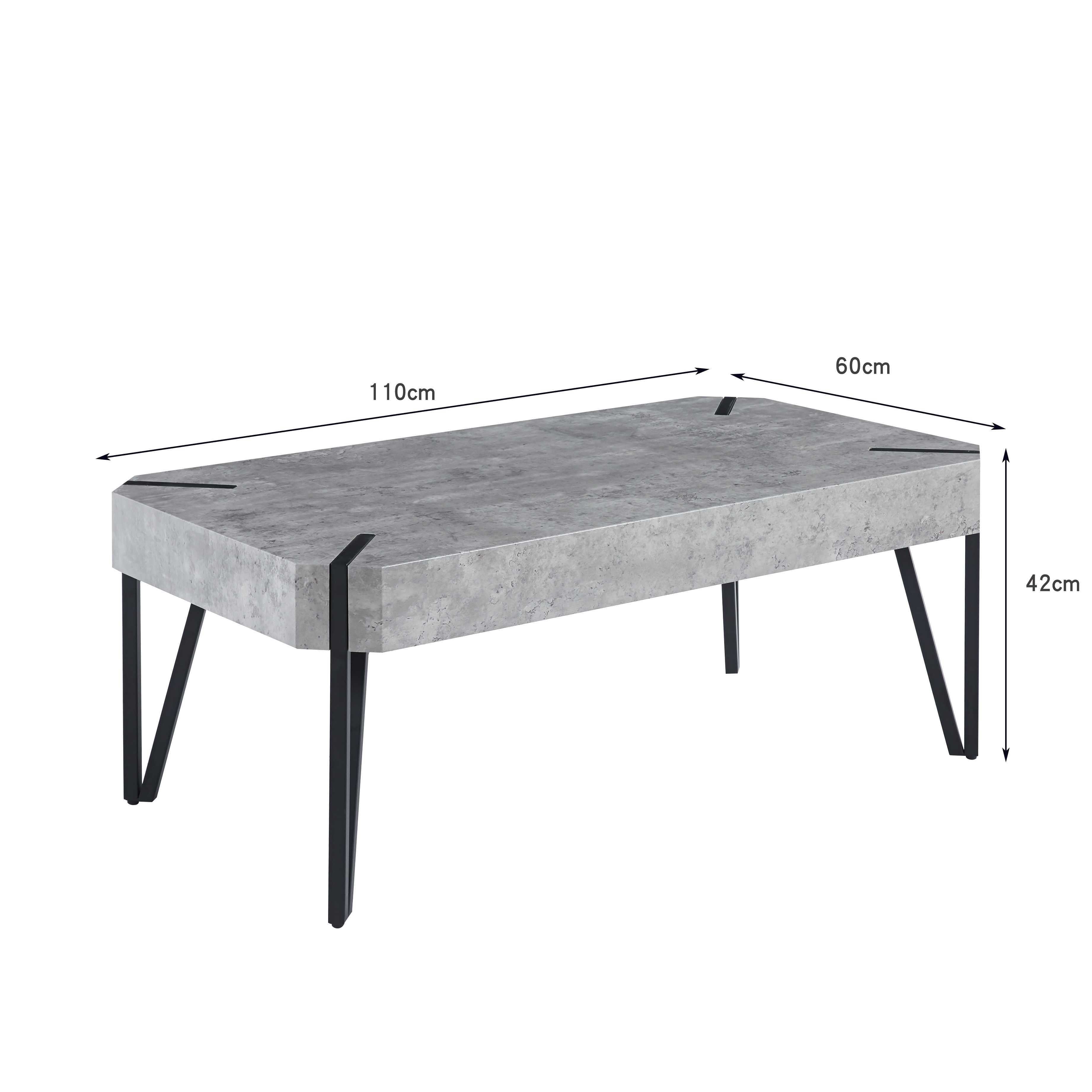 Moderner Couchtisch aus Marmor, Metall und Holzakzenten – 110x60x42cm - Möbelmeister M&M