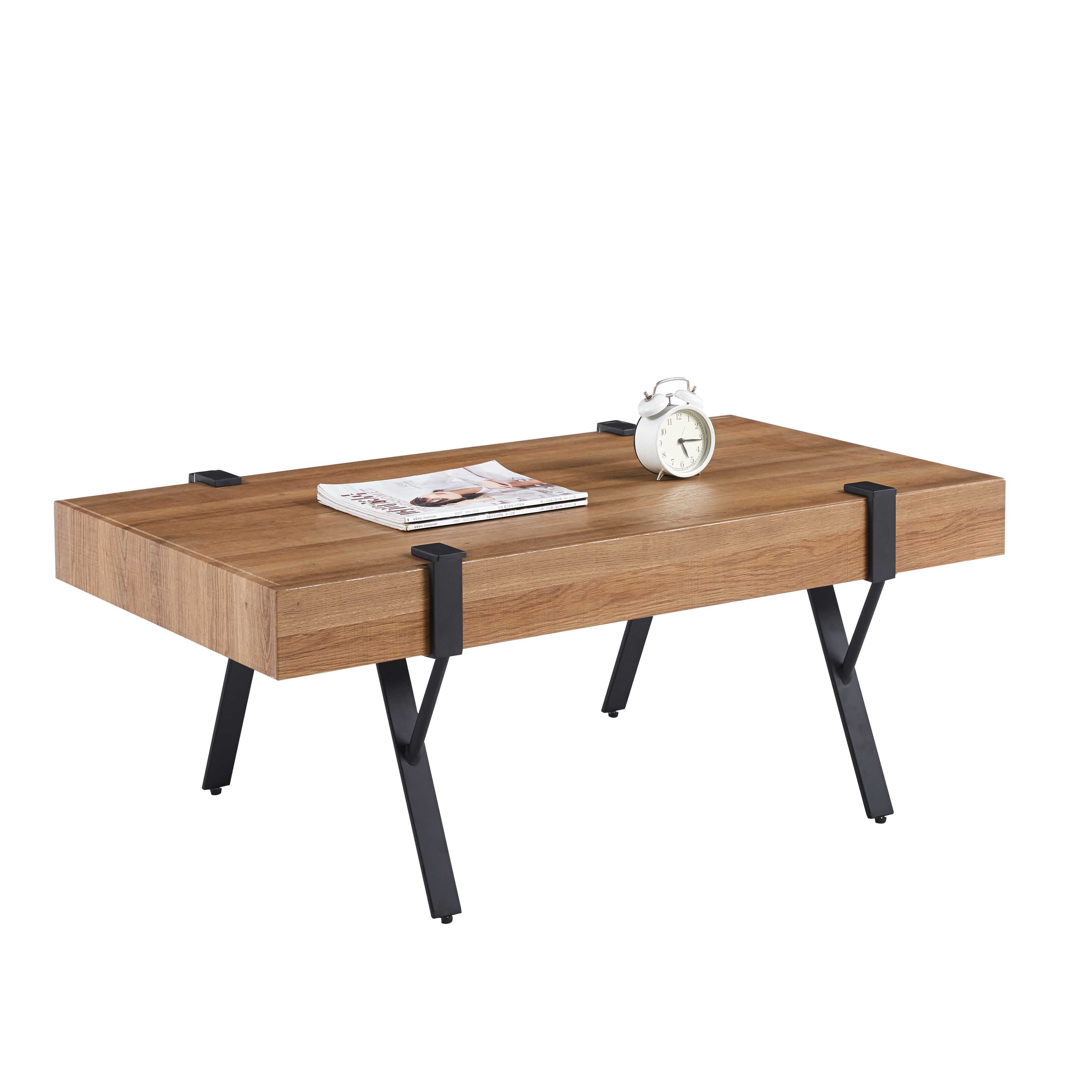 Moderner Couchtisch aus Marmor, Metall und Holz – 110x60x43cm - Möbelmeister M&M